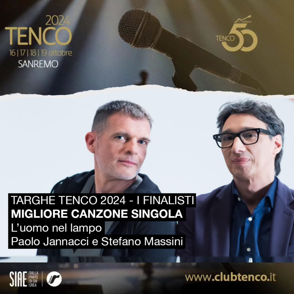 Paolo Jannacci e Stefano Massini sono nella cinquina dei finalisti per la prestigiosa Targa Tenco 2024 nella categoria "Migliore Canzone Singola" con il brano che denuncia le morti sul lavoro: “L’uomo nel lampo”, di cui Maurizio Bassi è co-autore e produttore.